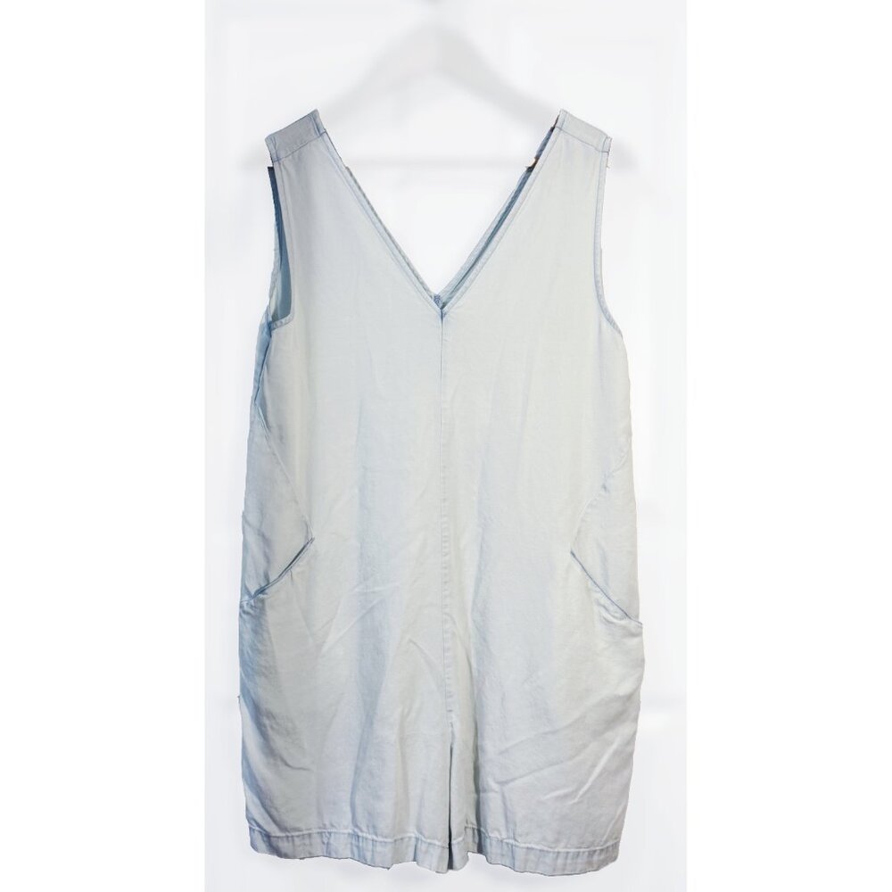 Carve Designs Light Blue Mineral Wash Cotton Women's Jumpsuit Romper Size Medium